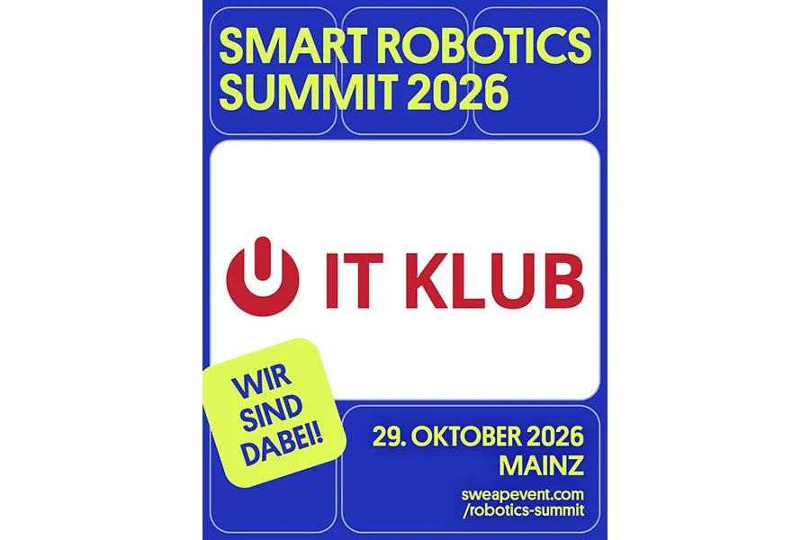 Visual des Smart Robotics Summit 2026 mit Teilnehmerpräsentation des IT Klubs